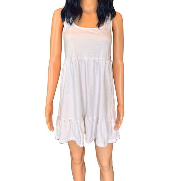 NWT MNG Mango White Frill Cotton Dress Size Small 4 - Picture 4 of 8